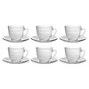 Set of 6 glass coffee cups with saucers, 220ml, Gigogne - Duralex