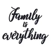 Atelier Del Sofa Zidna dekoracija Family Is Everything, 46x25cm, 64x22cm, Crna
