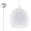 Sollux SL.0256 - Luster na sajli BALL 1xE27/15W/230V prečnika 30 cm bela/sjajni hrom