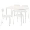 VIHALS/VIHALS Miza in 4 stoli, bela/bela, 120/180x74 cm