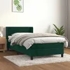 Vidaxl Box spring postelja z vzmetnico temno zelena 100x200 cm žamet