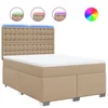 Vidaxl Box spring postelja z vzmetnico kapučino 140x190cm umetno usnje