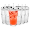 Vilde Kubki szklane z pokrywkš i słomkš 500 ml 6 szt.