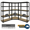 Ugaona polica 180x90x90x45cm + 2 police 180x60x45cm 5x175kg antracit