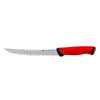 Butchers knife, curved blade with indentations, 21 cm, Duo, Red - P