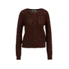 WE Fashion Pletena jopa temno rjava