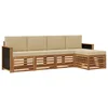 Set vanjskih sofa s jastukom 5 pcs Prirodna i bež