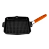 Grill pan, square, cast iron, 24 x 24 cm, orange handle - LAVA