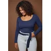 Trendyol Curve Ženska bluza Tbbaw26Af00112, Tamnoplava