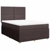Vidaxl Box spring postelja z vzmetnico temno rjav 140x190 cm blago