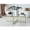 Klubska mizica Kailua 1281 (Zlata) Zlata, 35x64x94cm, Kaljeno steklo, Kotna