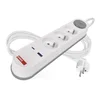 Podaljševalni kabel 2 m/3 vtičnice/s stikalom/bel/1xUSB-A + 1xUSB-C/1,5 mm2