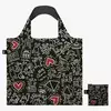 LOQI zložljiva vrečka Keith Haring, Black Pattern, Recycled