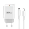 Kucni punjac KONFULON Joko C87C+DL50 30W sa kablom Type-C na Lightning beli 1m