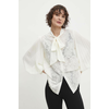 Košulja Answear Lab za žene, boja: bijela, regular, s izrezom na vezanje