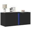 Zidni TV ormarić s LED svjetlima crni 80x31x35 cm