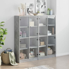 Regal za knjige s vratima boja betona 136x37x142 cm drveni