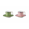 Rosenthal ROSENTHAL SWAROVSKI SIGNUM FERN + ROSE Set espresso skodelic in krožničkov za 2 osebi