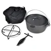 Vidaxl Litoželezni lonec Dutch Oven 4,2 L z dodatki
