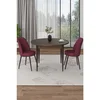 Hanah Home trpezarijski set Tor, sto i 2 stolice, ploča u dekoru drveta Baroque, bordo tkanina Babyface