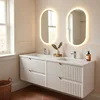 Skye Decor Set kupatilskog ormarića sa umivaonikom i ogledalom, 2 dela, Beli