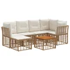 Set vanjskih sofa 7 pcs Prirodna i krema bijela Poliester