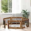 Vrata za pse s postoljem 6 pcs Staro drvo 100 x 60 cm