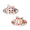 Tognana Set od 2 šoljice za kafu New Milk&C Patch, 9 cl, Sa tacnama, Šareni