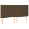 vidaXL Posteljno vzglavje 4 kosa temno rjav 80x5x78/88 cm blago