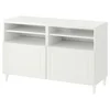 BESTA TV stalaža s vratima, bela/Smeviken/Kabbarp bela, 120x42x74 cm