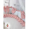 Bubamara 037 Pletenica za krevetac Trostruka, 120 cm, Roze