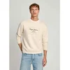 Pepe Jeans za moške. PM582721 Mikina Simon bela (S), Priložnostno, Organski bombaž, Trajnostni