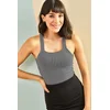 Bianco Lucci Womens Crossover Straps Knitwear Blouse