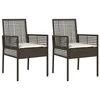 Vidaxl Vrtni Stol z blazino 2 szt. Rjava 55 x 53 x 85 cm poli ratan