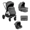 KikkaBoo Kolica Tiffany 3in1 set sa autosedištem I-Prime I-size i tvrdom korpom Dark Grey (KKB20151 SET)