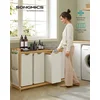 Songmics Košara za perilo s 4 predelki 4 x 50 L 124.6x33x78 cm kremno bela