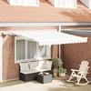 Skrovita tenda Bijelo 350 x 250 cm Tkanina i čelik