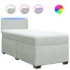 Vidaxl Box spring postelja z vzmetnico svetlo siv 90x190 cm žamet