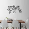 Wallity Zidna dekoracija World Map Metal Decor 2, Crna