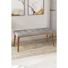 Hanah Home klupa Arwen, 105 cm, siva / prirodno drvo