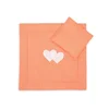 Bobono Posteljnina za voziček s polnilom, odeja in vzglavnik - Peach grah hearts