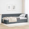 vidaXL Kotna postelja z vzglavjem Temno siva 100 x 200 cm Žamet