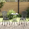 Bistro set za vrt 3 kom. Crna Aluminij