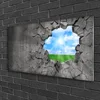 tulup.si Slika na steklu Hole razpokan wall 120x60 cm 2 obešalnika