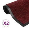 Vidaxl Protiprašni predpražniki 2 x pravokotni taftani 60x90 cm rdeči