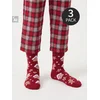 Sinsay - Pamučne čarape sa novogodišnjim motivom 3 pack - maroon