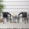 Homestyle4U Vrtni stol set, 55x74,5x54 cm, črna, plastika