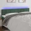 LED uzglavlje tamnozeleno 160x5x78/88 cm baršunasto