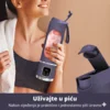 HOME & MARKER® Prenosni blender za smoothie 450 ml, 8 rezil, USB polnjenje 1300 mAh, 3 hitrosti, brezžični mini mešalnik | BLENDGO