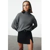 Trendyol Anthracite Basic Turtleneck Knitwear Sweater